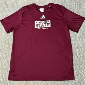 Adidas Mississippi State‎ Bulldogs Aeroready Tee Burgundy Men's Large Athletic